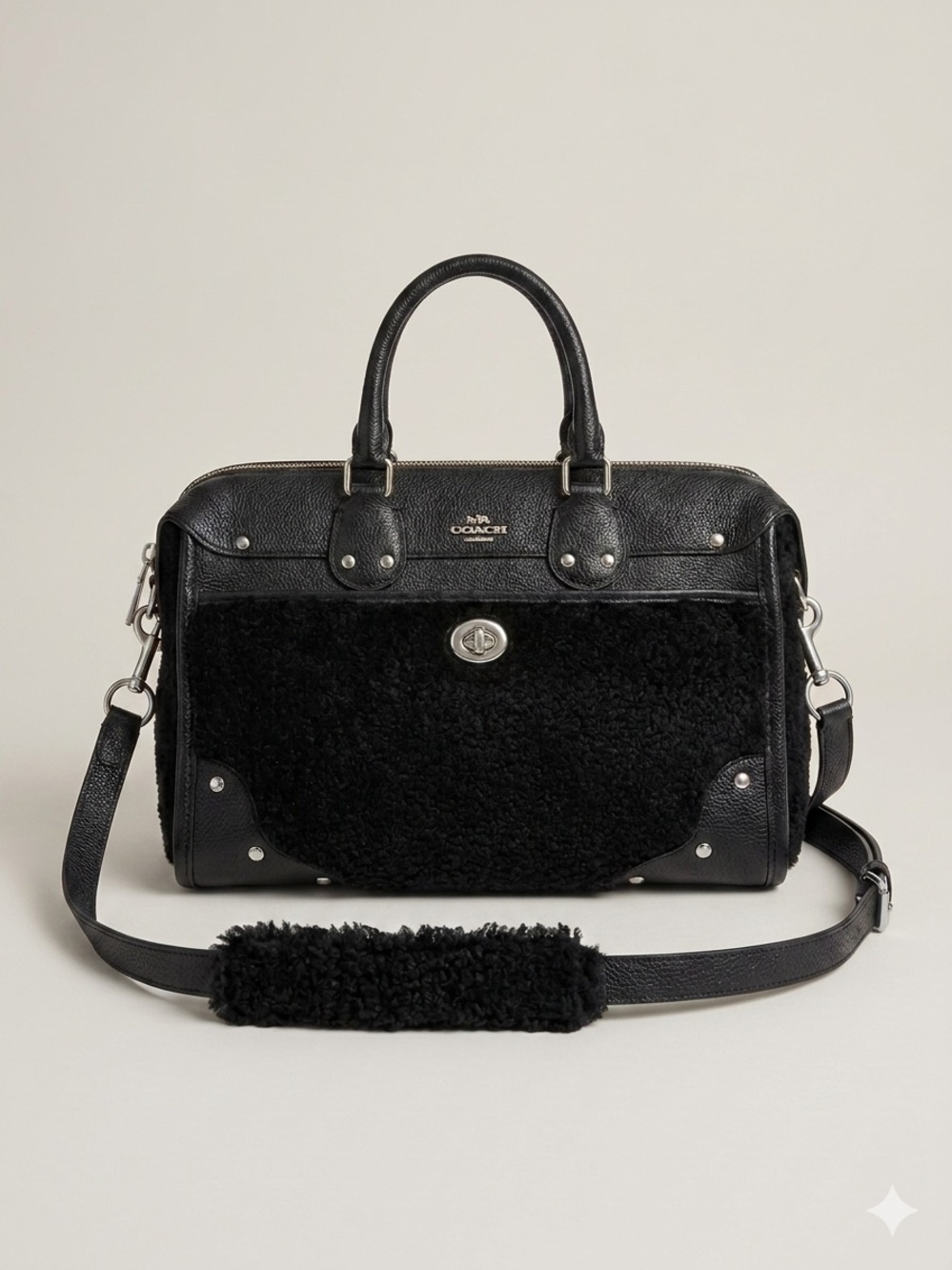 Coach Shearling Rhyder Satchel